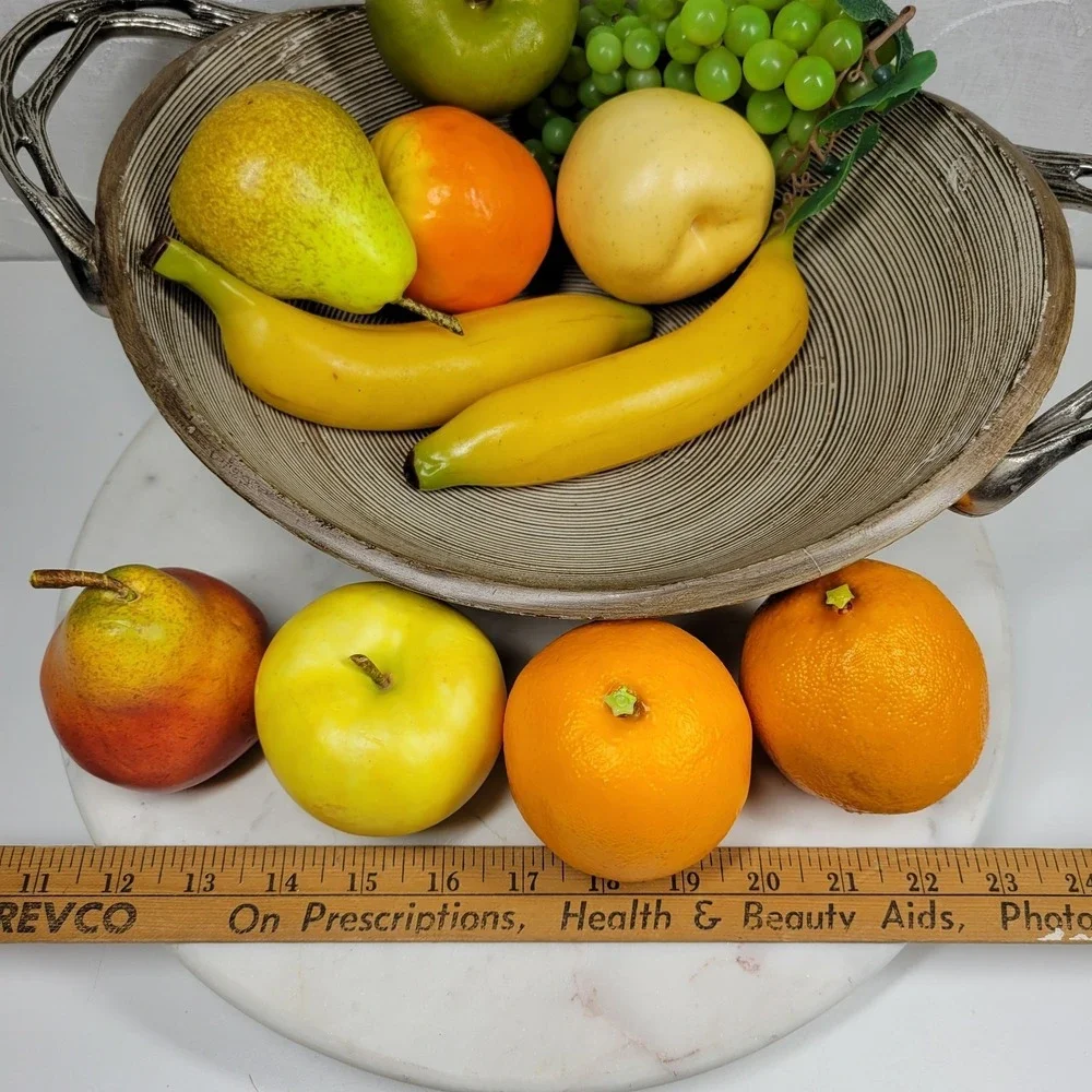Vintage Artificial Assorted Fruit Hollow Faux Apples Banana Grapes Orange
